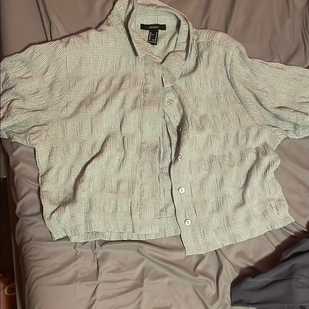 H&M Light Gray Button-Up Shirt